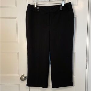 Larry Levine Stretch Black Cropped Work Pants Size 14